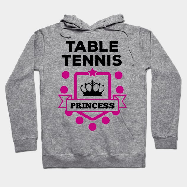 Table Tennis Princess (black) Hoodie by nektarinchen